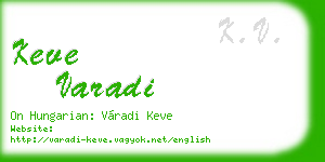keve varadi business card
