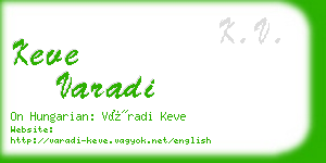 keve varadi business card